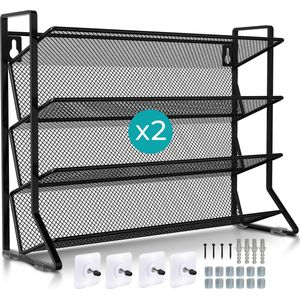 Soothe Kruidenrek Staand en Ophangbaar voor 48 Kruidenpotjes - 2 Pack - 4 Lagen - Kruiden Organizer - Kruidenrekken - Kruidenrekje - Zwart