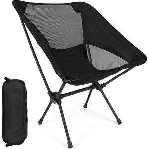 Campingstoel ultralicht inklapbaar - draagbaar met draagtas voor outdoor camping strand - zwart