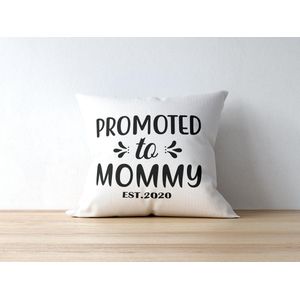 Sierkussen - Moederdag Kussen Met Tekst: Promoted To Mommys-sVoor Mamas-sMoederdag Cadeau