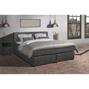 Anno 1588 - Boxspring Amsterdam - Pocketvering - Antraciet - 180x210 cm - Inclusief Dekbed en Kussens