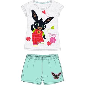 Bing Bunny shortama / pyjama meisjes bloemen katoen groen maat 110