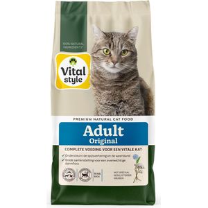 VITALstyle Adult Original - Kattenbrokken - Gevarieerde Voeding Voor Een Levenslustige Kat - Met o.a. Peterselie & Smalle Weegbree - 10 kg