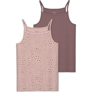 NAME IT NKFSTRAP TOP 2P ROSE TAUPE LEO NOOS Meisjes Ondergoed - Maat 146/152