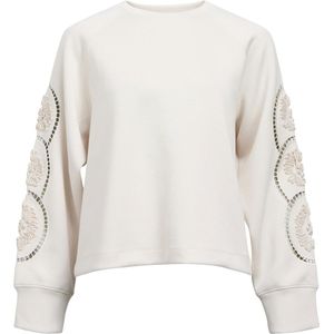 Object Trui Objdorina Lo L/s Sweat Top 134 23045024 White Sand Dames Maat - M