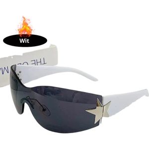 Nivard - Festival Bril - Rave - Space - Techno - Freaky Glasses - Heren - Dames - Zonnebril - Wit en grijs