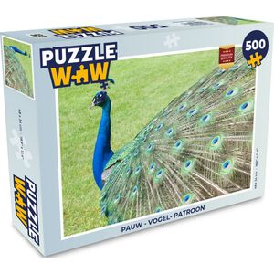 Puzzel Pauw - Vogel- Patroon - Legpuzzel - Puzzel 500 stukjes