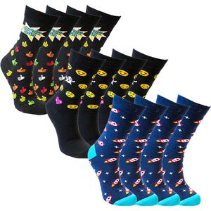 Vrolijke sokken | Dames sokken | Heren sokken | 12 paar | Maat 36-41