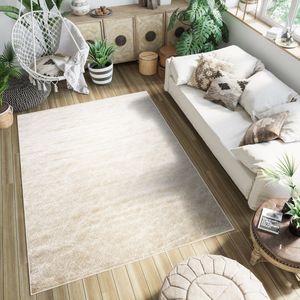 Tapiso Petra Vloerkleed Beige Binnenkleed Woonkamer Tapijt Maat- 80x150