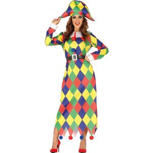 FIESTAS GUIRCA, S.L. - Veelkleurige geruite harlekijn outfit voor dames - M (38)