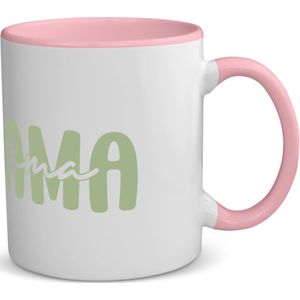 Akyol - mama koffiemok - theemok - roze - Mama - moeder - moederdag - cadeau - verjaardag - geschenk - 350 ML inhoud