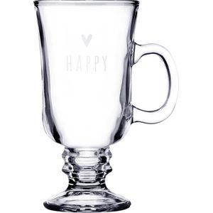 Clayre & Eef Theeglas 200 ml Glas Hart Happy Theemok