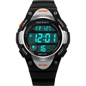 Kinderhorloge Chrono - Alarm – Digitaal Horloge – Zilver Look- Ø37mm