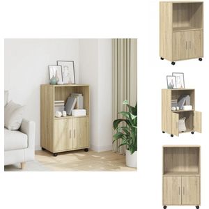 vidaXL Rolkast - Rolkasten - Rolkastje - Rol Kastje - Rolkast 55x40x91 cm bewerkt hout sonoma eikenkleurig