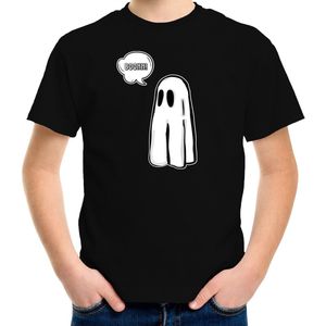 Bellatio Decorations halloween verkleed t-shirt voor kinderen - spook - zwart - geest themafeest 164/176