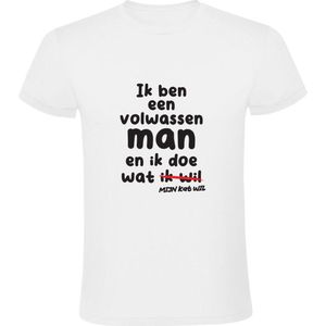 Ik ben een volwassen man en ik doe wat mijn kat wil Heren T-shirt| poes | huisdier | baasje | dierendag