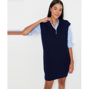 Trendyol Marineblauwe Mini-Gebreide Jurk Twoaw23El00189