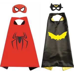 Superhelden Set Van 2 - Spin - Vleermuis Held - Verkleedkleding - Verkleedpak - Verkleedkleren Jongen - Verkleedkleren Meisje - Kostuum - Halloween - Spider - Bat - Man - Spinnenheld - Verkleden - Themafeest - Kinderfeestje