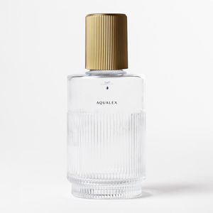 AQUALEX Nova French Gold glazen fles met opdruk PLAT water - 75 cl - 750 ml - Karaf - Waterkan - Glas