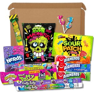 Amerikaanse snoep box - 16 delig- Zoet Zuur - Air heads - Warheads - Nerds - Sour madness -Populair door TikTok