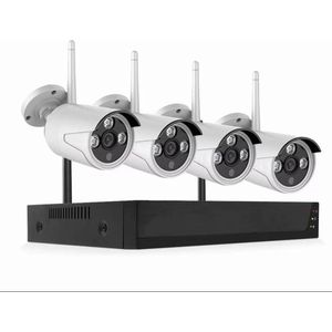 Beveiligingscamera set draadloos, 4 Camera's + NVR 1080p Full Hd PLUG & PLAY