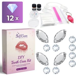 SelfGem® DIY Tooth Gem Kit | Double Butterfly Set | Incl. 12 Tooth Gems | Gebruiksvriendelijk | Hoogwaardig Swarovski | Tand Diamantje Kit | Tand Kristal | Tooth Gems Diamanten
