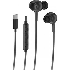 Oortjes met Draad - USB-C Aansluiting - In-Ear Oordopjes met Draad - Bedrade Oortjes - Oortjes met Draad en Microfoon - Zwart