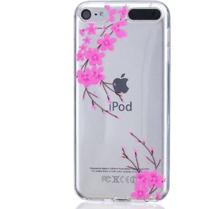 Peachy Roze bloemen TPU case iPod Touch 5 6 7 doorzichtig hoesje