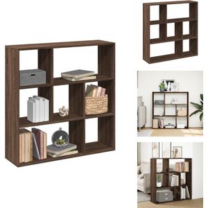 vidaXL Boekenkast - Boekenkasten - Boeken Plank - Schappenkast - Kamerscherm / boekenkast 102x29x103,5 cm hout bruin eikenkleur