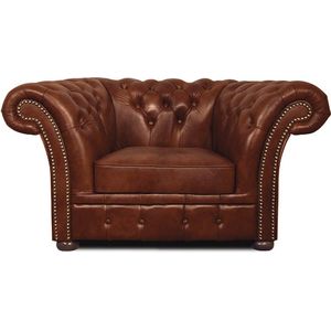 Chesterfield Fauteuil Winfield Basic Leer | Cloudy Karamel | 2 tot 4 weken levertijd