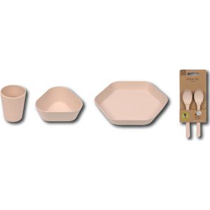 Lässig GEO - Kinderservies set - Warm grijs - Kleurrijk servies - Servies set - BPA-vrij