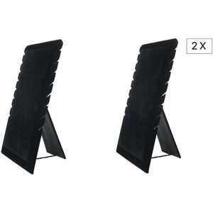 Fliex - ketting standaard - zwart - velours - 2 stuks
