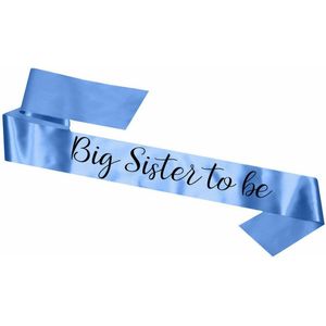 Sjerp Big Sister blauw met zwarte tekst - sjerp - babyshower - zus - big sister - - blauw - geboorte - zwanger -genderreveal