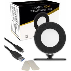 K-NATICS Wandlamp Oplaadbaar - Draadloos - Dimbaar - Smart Touch - Muurlamp Binnen Woonkamer/Slaapkamer/Badkamer/Kinderkamer
