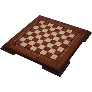 Handgemaakte houten schaakbord - Metalen Schaakstukken - Luxe uitgave - Schaakspel - Schaakset - Schaken - Chess - 38,5 x 38,5 cm