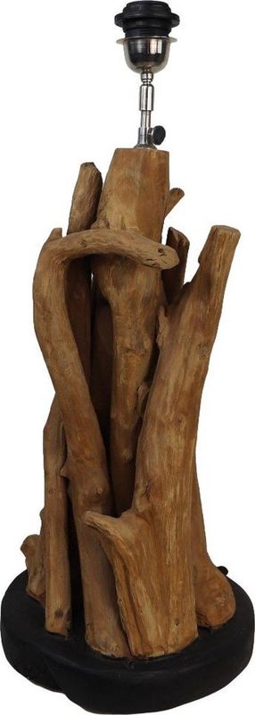 Tafellamp - 25x25x50 - Naturel/zwart - Teak