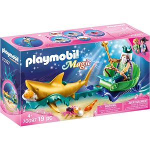 PLAYMOBIL Magic Koning der zeeën met haaienkoets - 70097