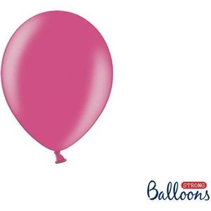 Strong Ballonnen 12cm, Metallic Hot roze (1 zakje met 100 stuks)