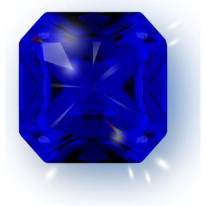 Quiges - Eligo Verwisselbaar Glas geslepen 12 mm Vierkant Zirkonia Donker Blauw voor Zilveren Ring - 12 mm - ER12S015