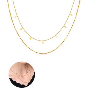 Semyco® Ketting Dames Goudkleurig - Halsketting - Choker ketting verguld 18 Karaat Goud - Moederdag Cadeau voor Vrouw - Vela