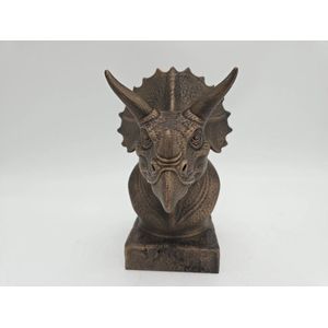 Triceratops dierenbeeld - Buste van dierenkop 20cm | Realistisch & Decoratief Beeldje voor Thuis of Kantoor