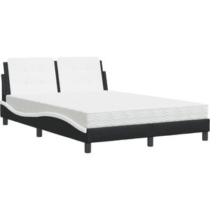 vidaXL - Bed - met - matras - kunstleer - zwart - en - witx200 - cm