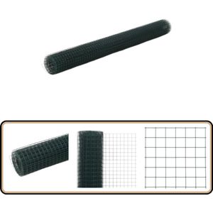 vidaXL Kippengaas - 25x1,5 m - PVC Coating - Groen Draadgaas - Kippengaas - Schuttingmateriaal - Tuingaras - Tuinhek