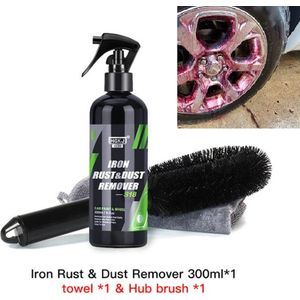 Velgenreiniger kit 300ml spray borstel en microvezeldoek / Verwijdert Remstof velgen / Hersteld autolak / Boomaanslag verwijderen auto / Hars boom verwijderen autolak / Lak herstellen auto / Motor / Fiets / Mountainbike cleaner