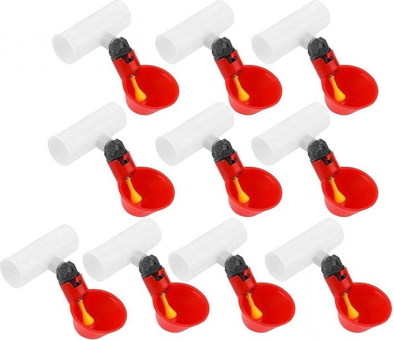 Automatische Kip Drinker Cups - 10 Stks Plastic Pluimvee Drinker Waterer - Water Drinken Dispenser Cups - Kommen voor Vogels Eend Kwartelduif - Kippen - Vee (A) .