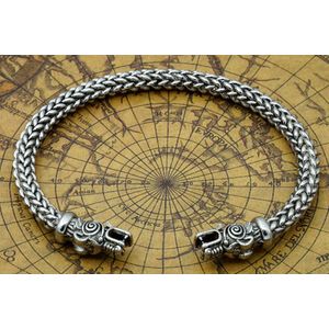 [Two Ravens] Verstelbare Viking Armband - Fenrir Armband - Buigbare Wolf Armband - Fenrir de wolf - Viking Sieraden - Noorse Mythologie - Asatru - Heidens - Spiritueel - Fenrir Bracelet