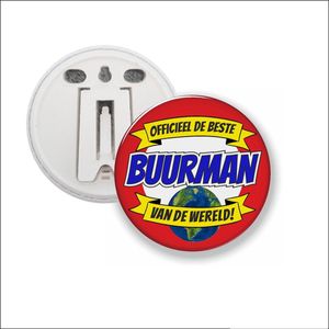 Button Met Clip 58 MM - Officieel De Beste Buurman Van De Wereld