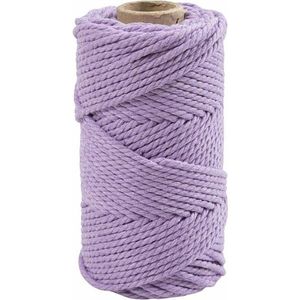 Macramé koord - paars - L: 55 m - d 4 mm - 330 gr - Incl. Gift