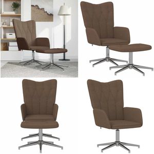 vidaXL Relaxstoel met voetenbank stof bruin - Relaxstoel Met Voetenbank - Relaxstoelen Met Voetenbanken - Zetel Met Voetenbankje - Zetels Met Voetenbankjes