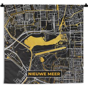 Wandkleed - Wanddoek - Kaart - Plattegrond - Stadskaart - Nederland - Nieuwe Meer - 180x180 cm - Wandtapijt