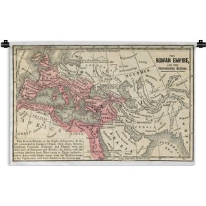 Wandkleed Antieke Keizerrijken in kaart - Kaart van het Romeinse Keizerrijk en omgeving Wandkleed katoen 90x60 cm - Wandtapijt met foto